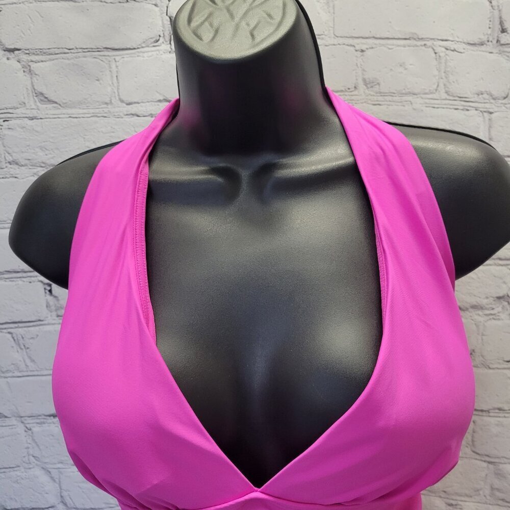 DKNY Women's Tie-Back Halter-Style One-Piece Swimsuit - Picture 2 of 7